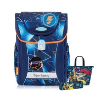 Tiger Family學院風護童安全燈超輕量護脊書包Pro 2S-雷電疾影