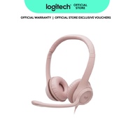 Logitech H390 Wired Headset for PC/Laptop, Stereo Headphones w Noise Cancelling Microphone, USB-A, W