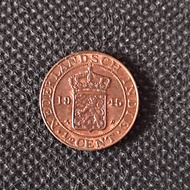 Uang koin NEDERLANDSCH INDIE 1/2 Cent kuno antik Vintage jadul th 1945