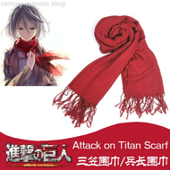 ผ้าพันคอคอสเพลย์ Attack on Titan Mikasa Levi Ackerman สีแดง สีขาว สไตล์ญี่ปุ่น สําหรับปาร์ตี้ฮาโลวีน