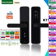 RAYKUBE K11 Tuya WiFi Biometric Fingerprint Digital Electric Door With 8 Lock Langges Pas/Key/Card/A