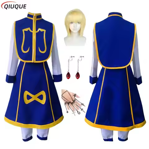 Kurapika Cosplay Hunter x Hunter Cosplay Costume Wig Fingers Rings Chain Earrings Anime Party Role P