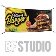 BANNER GERAI / JUALAN BURGER / BANNER BURGER FREE DESIGN BOLEH EDIT MAKLUMAT TAMBAH INFO