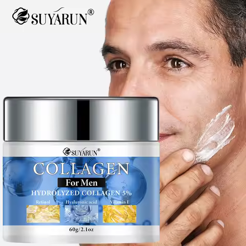 SUYARUN Collagen Men's Face Cream - Hydrating Moisturizer for Dry Skin | Non-Greasy Formula & Fast A