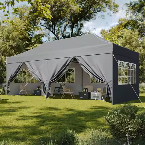 Aoxun 10x20FT Pop Up Gazebo Heavy Duty Instant Canopy Tent with Sides Waterproof Outdoor Shelter for