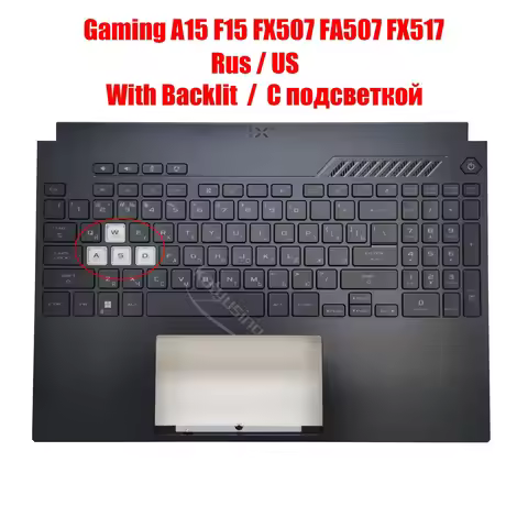 Rus Spanish Palmrest Topcase Keyboard for ASUS TUF Gaming FX507 FA507 FX507Z Gaming A15 F15 FX517 FX