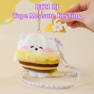 BT21 RJ Honey Bee Plush Tape Measure Keyring | LINE FRIENDS BTS Cute Measuring Ruler Keychain