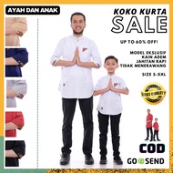 Baju lebaran koko kurta pakistan couple pasangan ayah dan anak laki-laki premium 2023 terbaru lengan 3/4 dewasa pria kemeja koko terbaru 2023 rabbani arra bisa COD