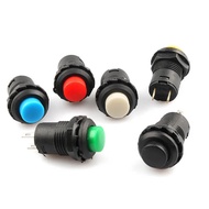 TOMBOL PUSH BUTTON SELF LOCK LOCKING SILENT STILL KEY 12MM PLASTIC DS-428 DS 428 PUSH ON RESET SWITC