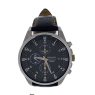 SEIKO mens watches quartz wrist watch analogues leather BLK 7T92-0MF0 Direct from Japan Secondhand