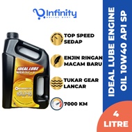 IDEAL LUBE 10W40 4T SN 4L Semi Synthetic Engine Oil API SP All Car Perodua Proton Toyota Honda Nissa