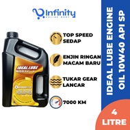 Ideal Lube 10W40 4T SN 4L Semi Synthetic Engine Oil API SP All Car Perodua Proton Toyota Honda Nissan Mazda