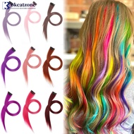 OKCATZONE 6Pcs/pack Colorful Long Straight Hair Pieces Synthetic Clip-in Hair Extensions Synthetic H