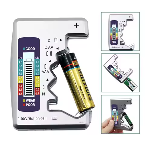 Digital Battery Tester LCD Display C D N AA AAA 9V 1.5V Button Cell Battery Capacity Check Detector 