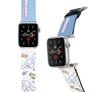 SANRIO-Apple Watch-皮革錶帶-藍白CINNAMOROLL 玉桂狗