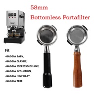 58mm Gaggia Bottomless Portafilter with Basket for Gaggia Classic Espresso Machine Stainless Steel C