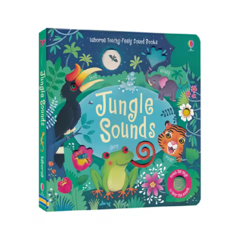 Usborne Touchy-Feely Sound Books Jungle Sounds English Educational 3D Flap Picture Books Children Ki