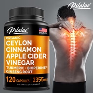 5-in-1 Ceylon Cinnamon Capsules 2355mg - Ceylon Cinnamon and Apple Cider Vinegar Capsules - Turmeric