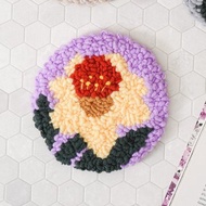 【水仙杯墊】戳繡材料包 俄羅斯刺繡 花卉 (不含戳針)| XiuCrafts