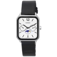 [Creationwatches] Casio Standard Analog Moon Phase Leather Strap White Dial Quartz MTP-M305L-7A Men's Watch