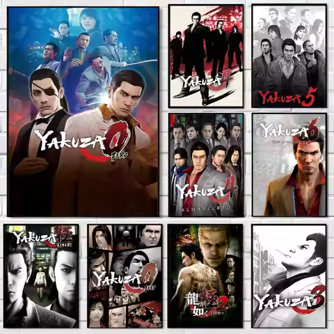 Y-Yakuza 0 Game Anime Posters Sticky HD Quality Wall Art Retro Posters For Home Room Wall Decor