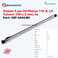 Phenomenex 00F-4444-B0 Gemini 5 µm C6-Phenyl 110 Å, LC Column 150 x 2 mm, each
