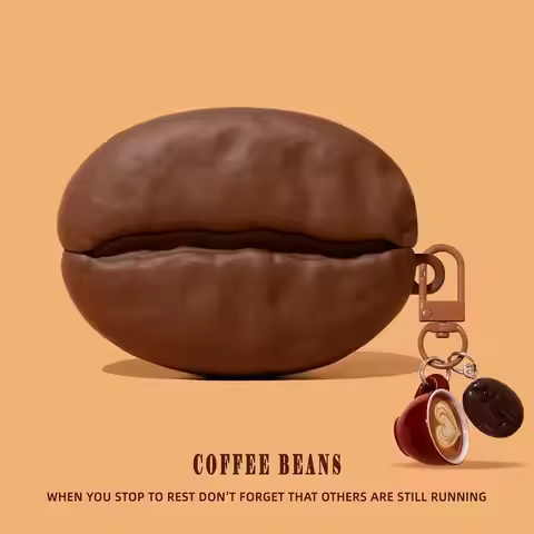 For AirPods Pro3 4 Pro 3 2 1 Pro2 Earphone Case 3D Creative Coffee Beans Silicone Protective Headpho