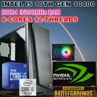 INTEL I5 10TH 10400F, RYZEN 5 3600, 8GB-16GB DDR4, 240GB SSD 2TB HDD, COMPLETED SETUP GAMING PC