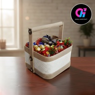 Akmal Handycraft Hampers Woven Pandan Box Food Container Size M & S Suitable for Parcels and Storage