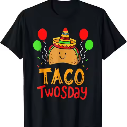 Taco Twosday Cinco De Mayo 2 Year Old Boy Girl Birthday T Shirt