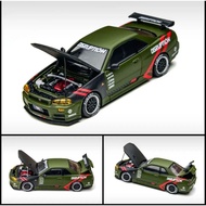 Time micro nissan skyline R34 matte green