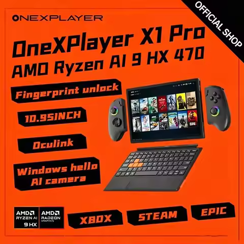 OneXPlayer X1pro AI 470 Onexconsole 10.95 Inch Qculink 100W GaN charger Replaceble D-PAD Wins 11 AI 