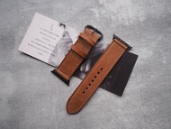 蘋果AppleWatch錶帶Ultra錶帶 磨砂黃棕 客製化刻字禮物 手工牛皮