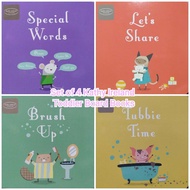 🚿 Set of 4 Kathy Ireland Toddler Board Books Special Words / Let's Share / Brush Up / Tubbie Time