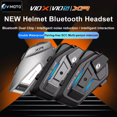 Vimoto XR/V10S/V10X Motorcycle Helmet Bluetooth Headset Intercom IPX67 Waterproof Noise Reduction Mu