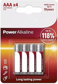 Alkaline Battery AAA LR03 1.5 V (Pack of 4) Diameter 10.5 x 44.5 mm, Ideal for Electronic Devices an