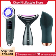 ∏◐Ckeyin Led Photon Beauty Device + Ems Neck Massager + Electric Ultrasonic Facial Cleanser Face Mas