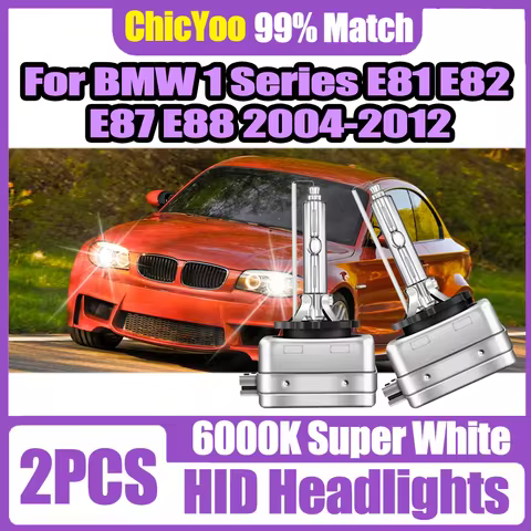 2PCS 35W D1S HID Xenon Lamp Bulbs Car Headlight 20000LM 12V Auto Lamps 6000K White For BMW 1 Series 