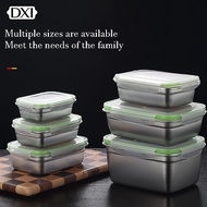 DX | Lunch Box 304 Stainless Steel Microwave Refrigerator Storage Box Bento Box Leak-proof Container