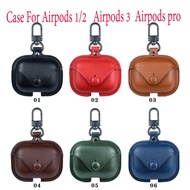 เคส สำหรับ Airpods1/2/3/pro หนังเคสAirpods ปกป้องหูฟังสำหรับApple AirPods1/2 Airpods 3 Airpods Proเคสหนังด้วยตะขอแบบพกพา