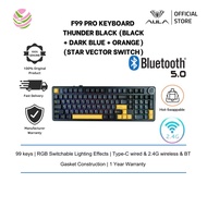 AULA F99 Pro 3 IN 1 Gasket keyboard (Type-C wired & 2.4G wireless & BT, 99 Keys)Thunder Black Black 