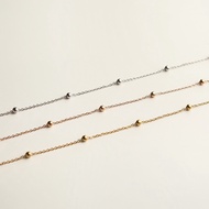 Beaded Link Chain Anklet 18K Gold / Rose Gold ed Stainless Steel Anti-Rust Anklet