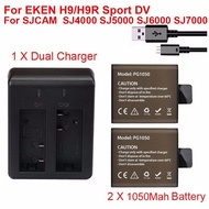 2 x 1050mAh Sport Action Camera Battery For EKEN H9 H9R H3R H8 H8R SJCAM SJ4000 SJ5000 H3 H3R Sport