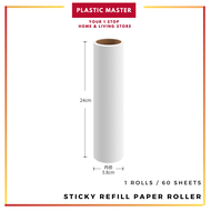 24cm Long Sticky Roller & Refill Roll Detachable Rod Pet Hair Roller