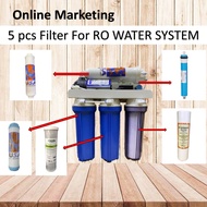 RO WATER SYSTEM REPLACEMENT RO FILTER 5 PCS (SET)