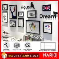 NARIO Premium Kayu Wall 10 Photo Frame Hiasan Rumah Pejabat Restaurant Airbnb Dream