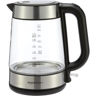 Basics Electric Kettle with Glass Carafe for Tea and Coffee, BPA-Free, Fast Boiling, Auto Shut-Off, 