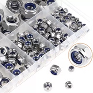 Stainless Steel Lock Nut And Hexagon Set M3 M4 M5 M6 M8 M10 175 Pieces For Screw Bolt And Nut Set