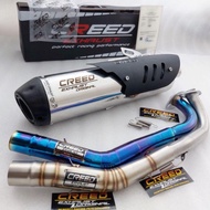 Knalpot Standar racing Creed Exhaust inlet 38/50mm 100% ORI Ngebas Adem for Nmax old new Aerox 155/p