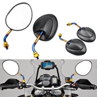 M10/M8 REAR SIDE MIRROR WITH BURNBLUE & CARBON STICKER FOR MOTORCYCLE/ EBIKE